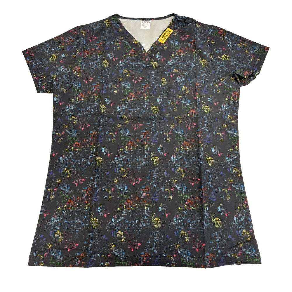 Danger Scrubs Unisex Medium Colorful Top Medical Nursing Unique Statement Fun